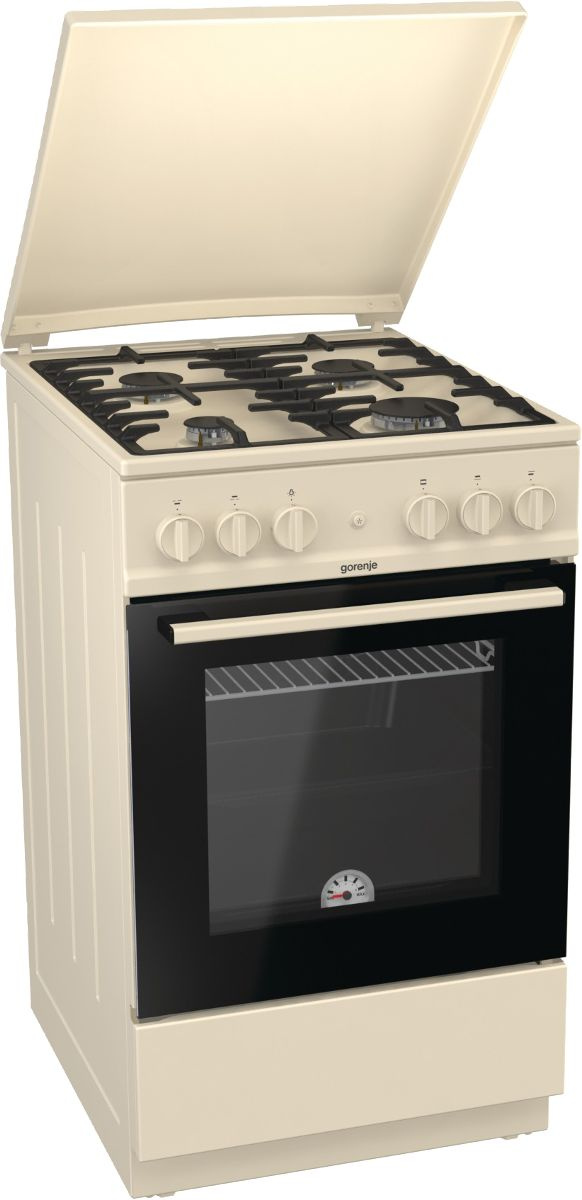 Плита Газовая Gorenje GN5112BEF бежевый/черный (металлическая крышка) реш.чугун — фото 3