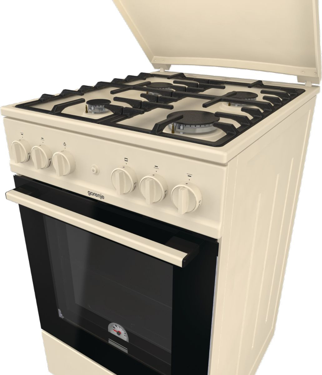 Плита Газовая Gorenje GN5112BEF бежевый/черный (металлическая крышка) реш.чугун — фото 7