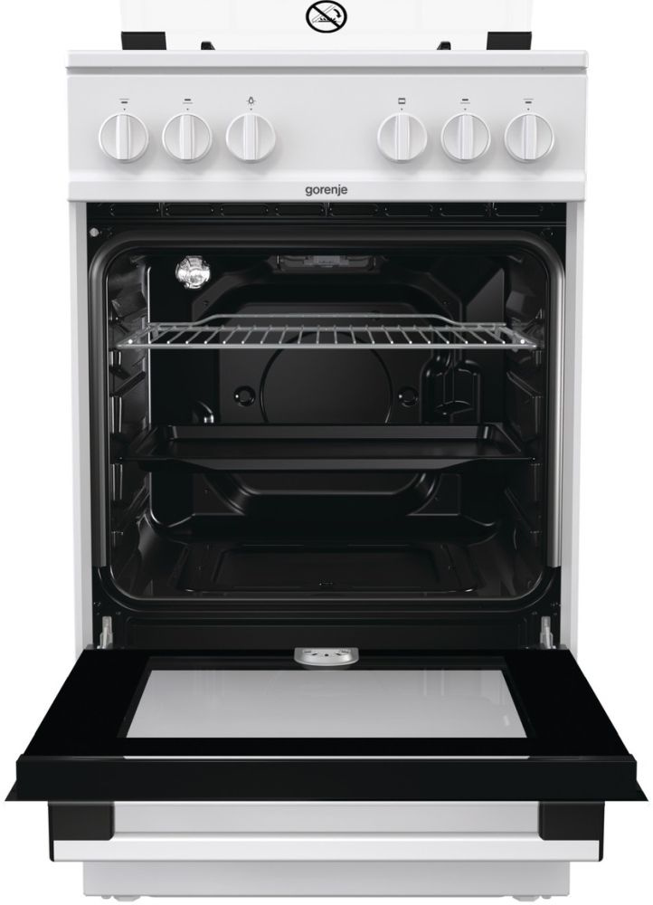 Плита Газовая Gorenje GN5113WJ белый/черный (стеклянная крышка) реш.эмалированная сталь — фото 2