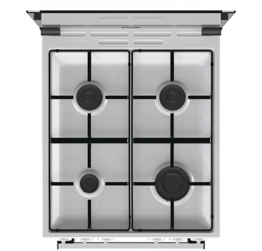 Плита Газовая Gorenje GN5113WJ белый/черный (стеклянная крышка) реш.эмалированная сталь — фото 4