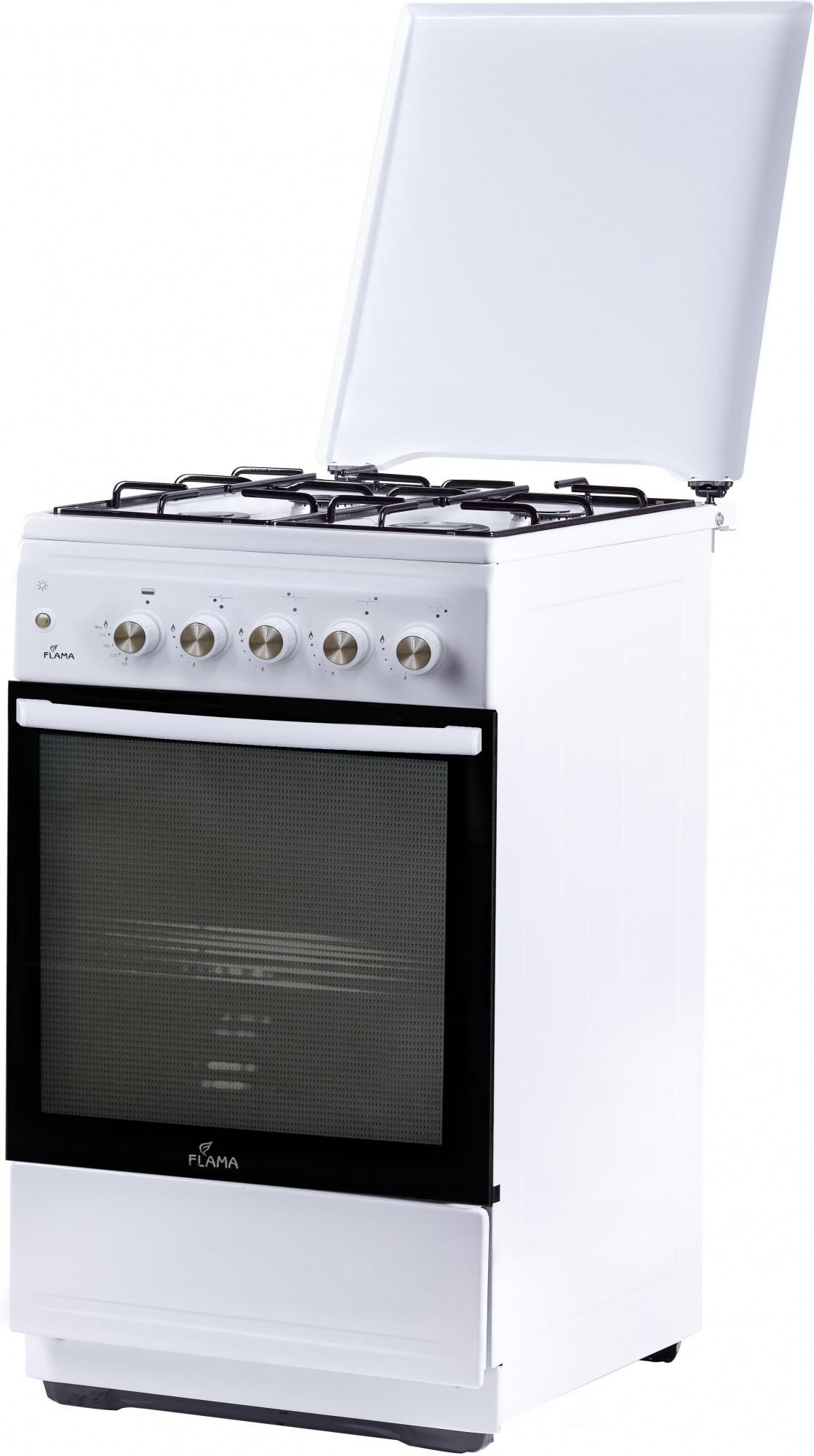 Плита Газовая Flama N FG 24243 W белый (металлическая крышка) реш.сталь