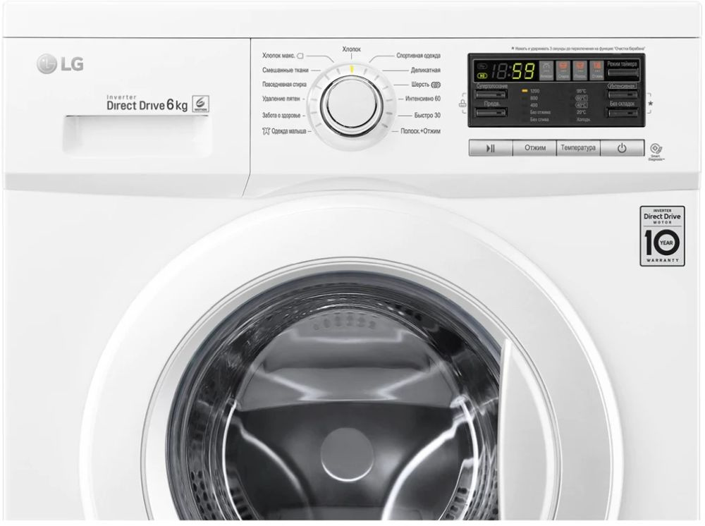 Стиральная машина LG Mega 2 F1296ND0 класс: A загр.фронтальная макс.:6кг белый — фото 11