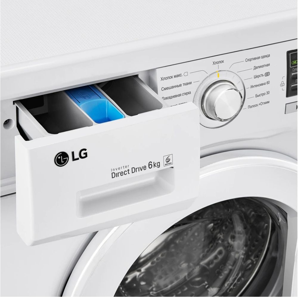 Стиральная машина LG Mega 2 F1296ND0 класс: A загр.фронтальная макс.:6кг белый — фото 12