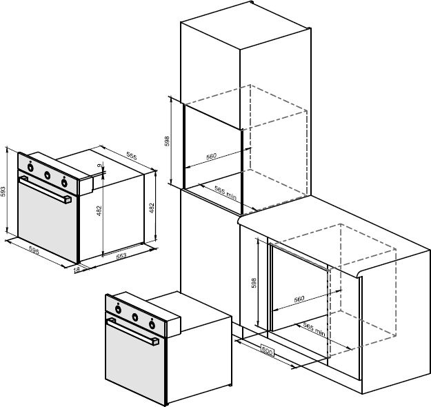Духовой шкаф Электрический Darina 0V5 BDE 112 708 B1 черный