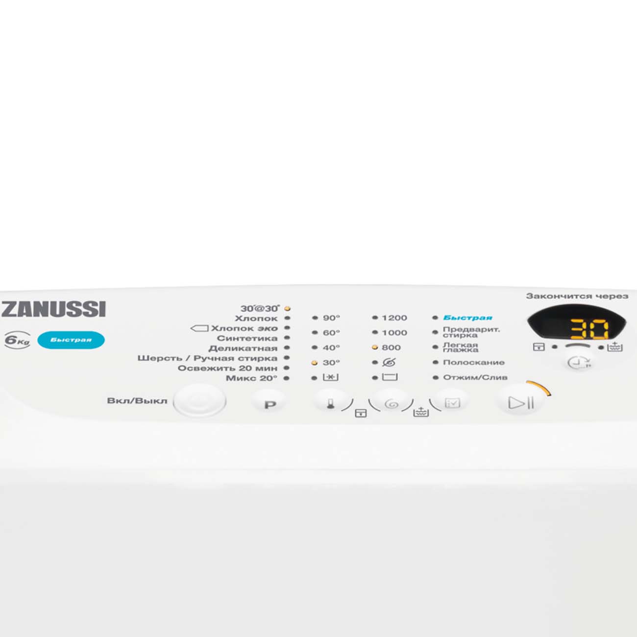 Стиральная машина с вертикальной загрузкой Zanussi ZWQ61225CI — фото 2
