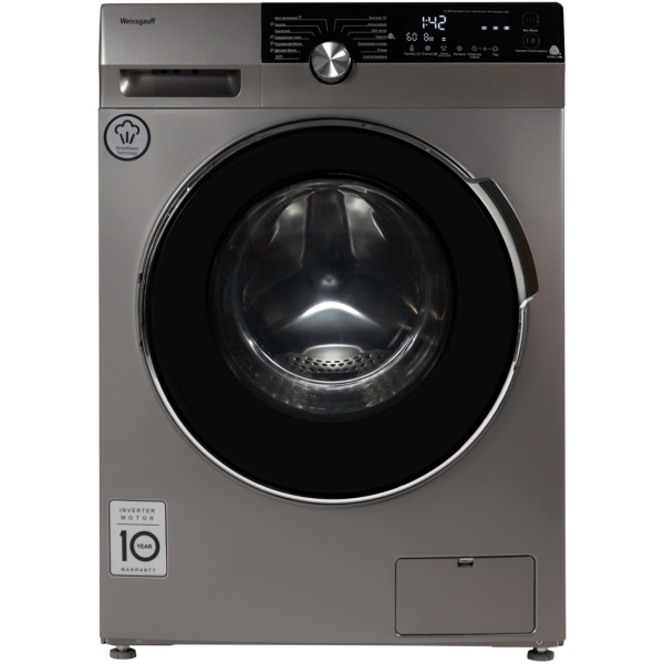 Стиральная машина стандартная Weissgauff WM 4947 DC Inverter Steam Silver