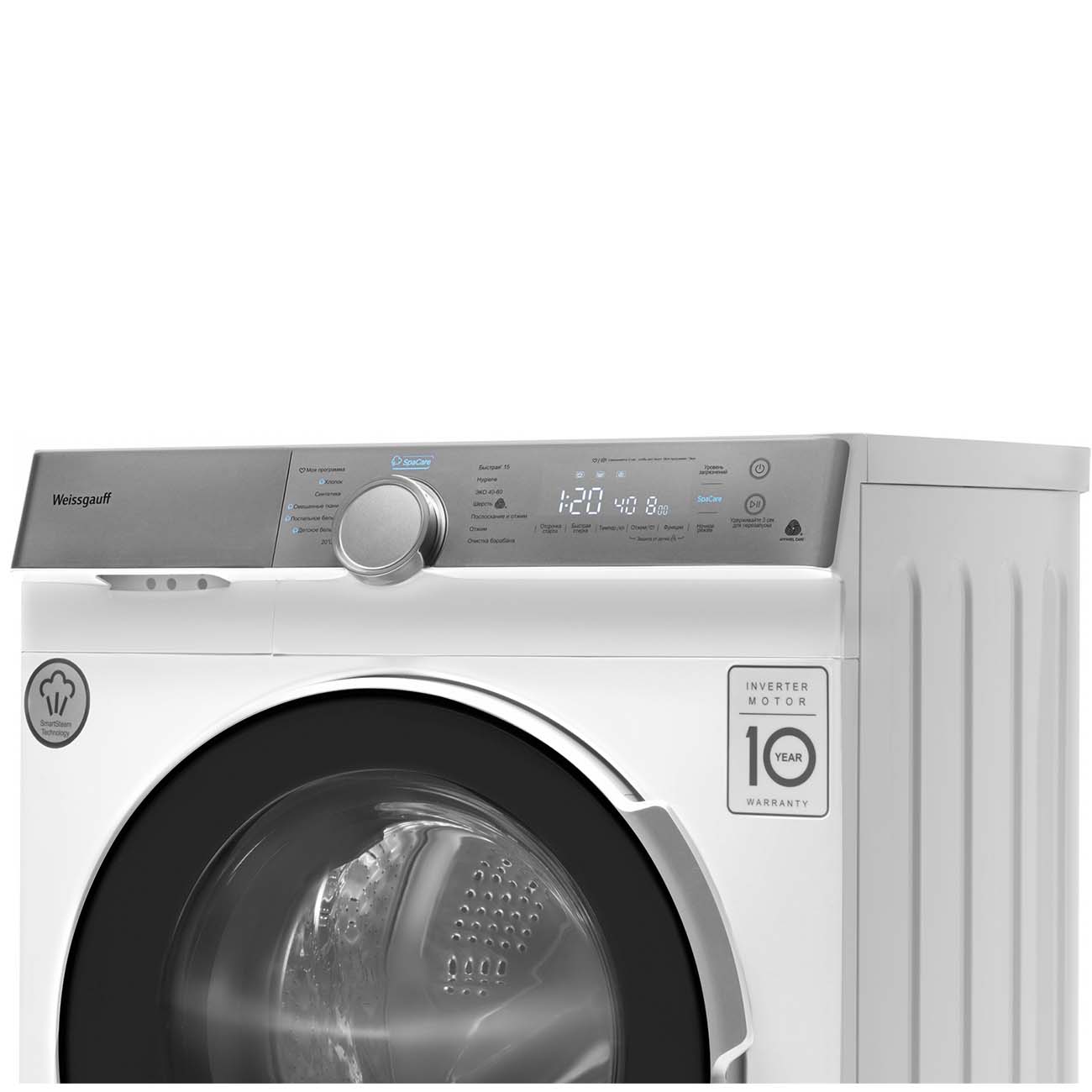 Стиральная машина стандартная Weissgauff WM 4947 DC Inverter Touch Steam — фото 5