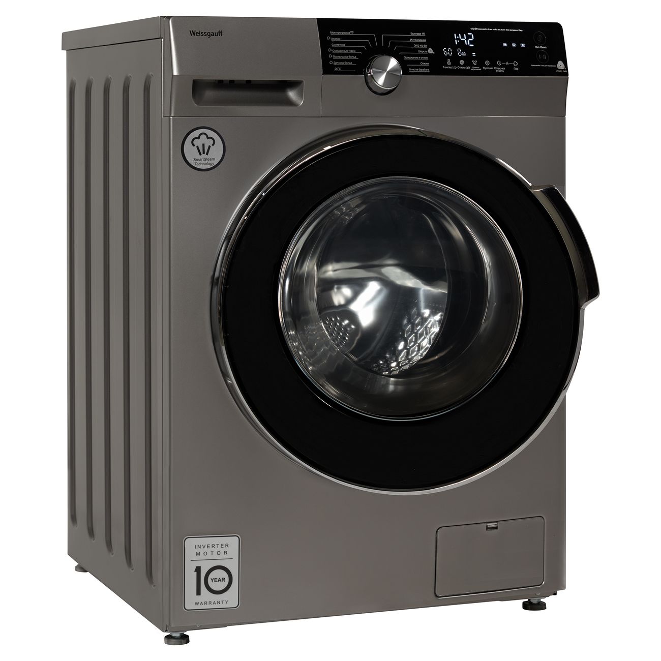 Стиральная машина стандартная Weissgauff WM 5649 DC Silver — фото 3