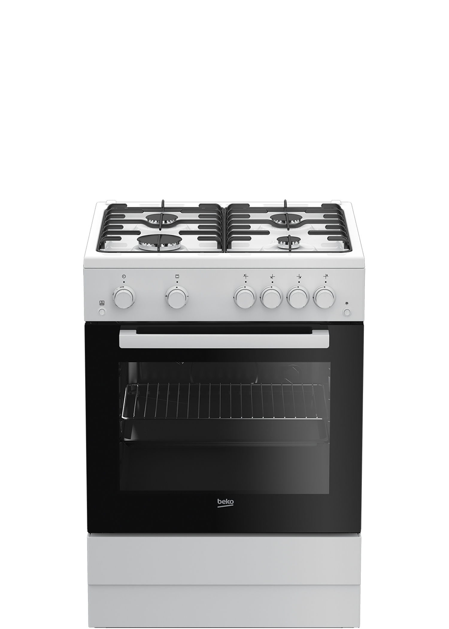 Плита Газовая Beko FSGT62110GWO белый/черный (стеклянная крышка) реш.эмалированная сталь