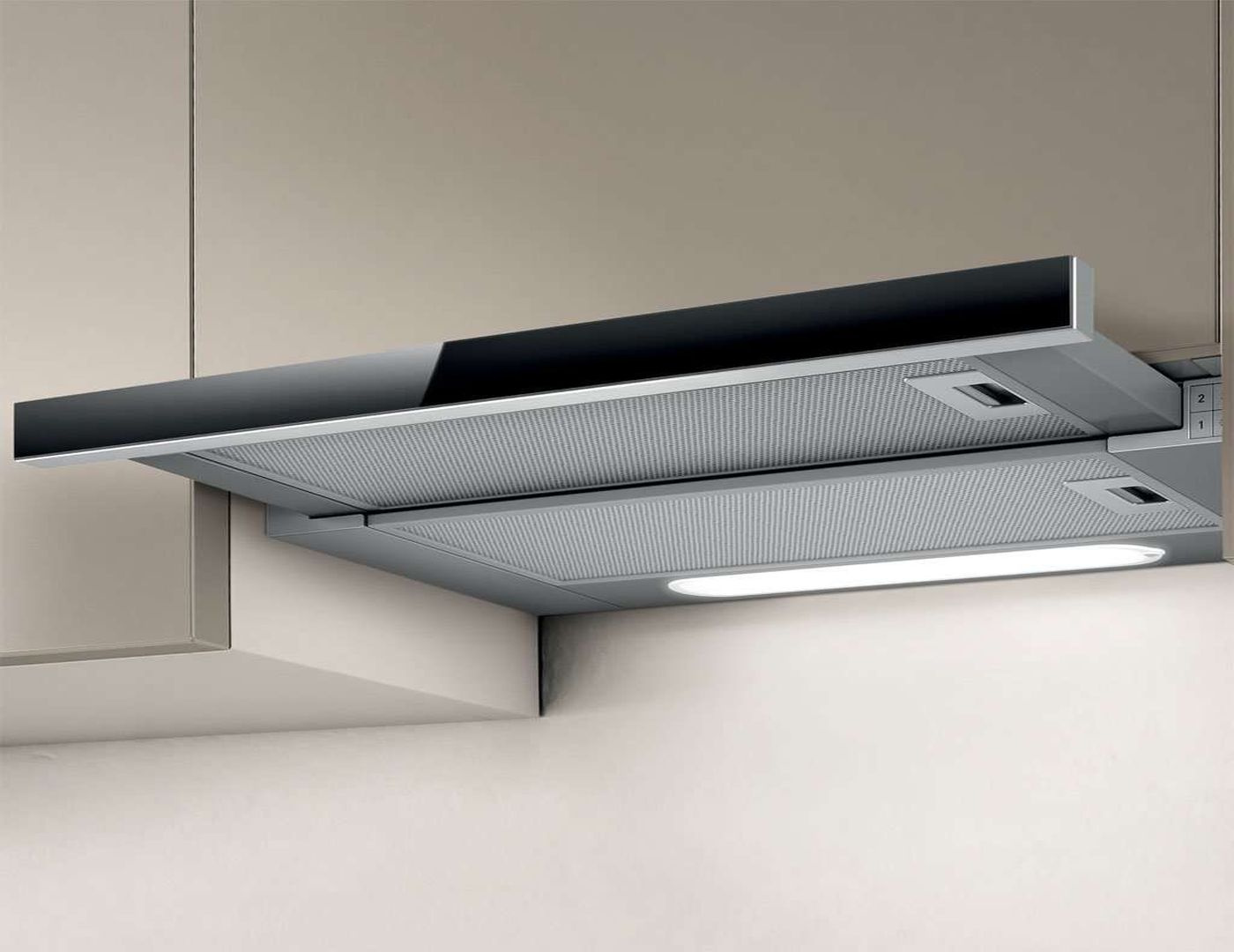 Вытяжка встраиваемая Elica Elite 14 Lux GRVT/A/90 серебристый/стекло черное управление: кнопочное (1 мотор) — фото 2