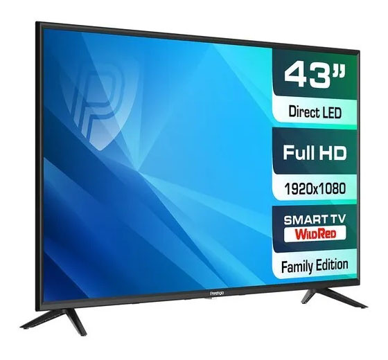 Телевизор LED Prestigio 43" PTV43SS06YCISBK Top WR черный FULL HD 50Hz DVB-T2 DVB-C DVB-S DVB-S2 USB WiFi Smart TV (RUS) — фото 2