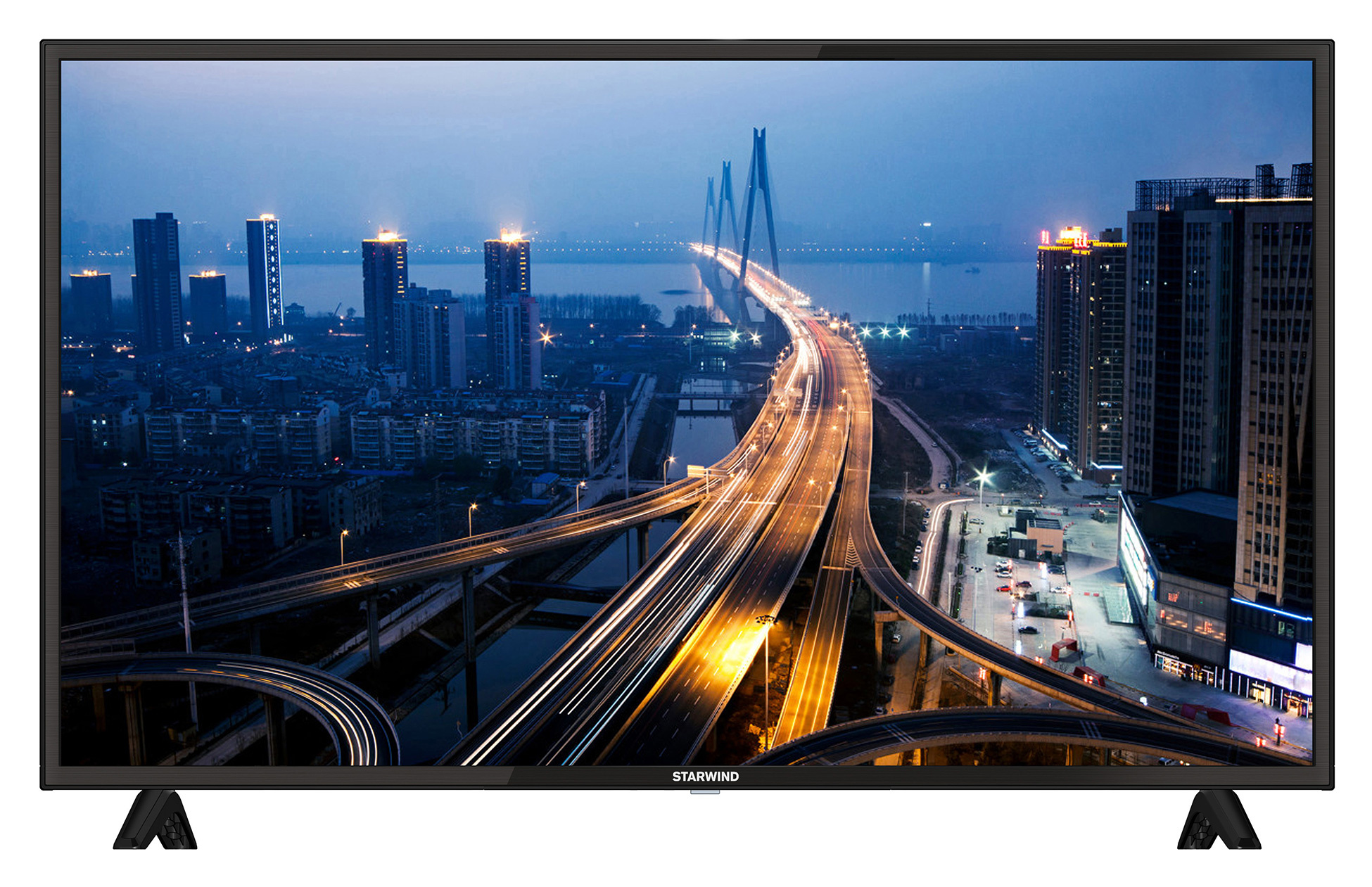 Телевизор LED Starwind 43" SW-LED43UB404 Яндекс.ТВ черный Ultra HD 60Hz DVB-T DVB-T2 DVB-C DVB-S DVB-S2 USB WiFi Smart TV (RUS)