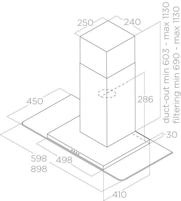 Вытяжка каминная Elica Flat Glass IX/A/90 нержавеющая сталь управление: кнопочное (1 мотор) — фото 2