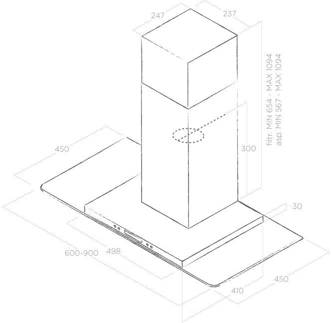 Вытяжка каминная Elica Flat Glass Plus IX/A/60 нержавеющая сталь управление: кнопочное (1 мотор) — фото 2