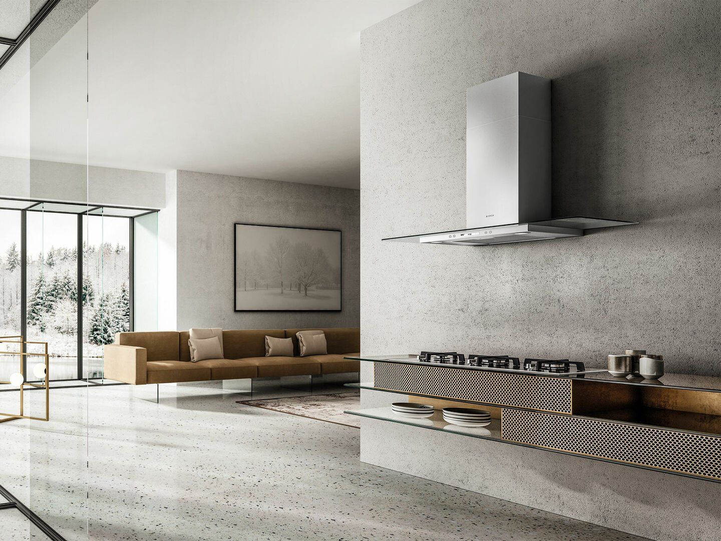 Вытяжка каминная Elica Flat Glass Plus IX/A/60 нержавеющая сталь управление: кнопочное (1 мотор) — фото 4