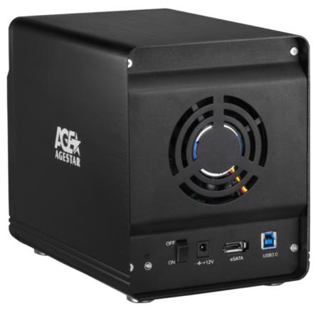 Внешний корпус для HDD AgeStar 3C4B3A1 SATA II USB3.0 алюминий черный LCD 3.5" — фото 2