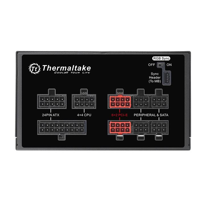 Блок питания Thermaltake ATX 650W Toughpower Grand RGB Sync 80+ gold (24+4+4pin) APFC 140mm fan color LED 9xSATA Cab Manag RTL — фото 3