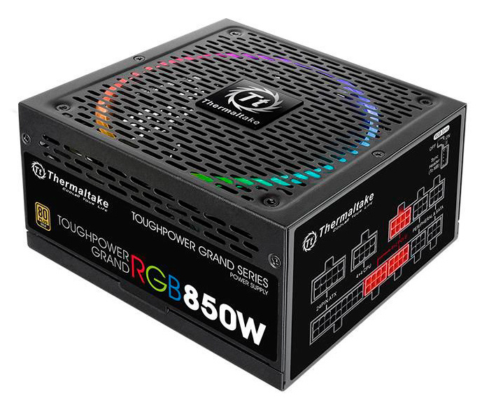 Блок питания Thermaltake ATX 850W Toughpower Grand RGB Sync 80+ gold 24+2x(4+4) pin APFC 140mm fan color LED 12xSATA Cab Manag RTL — фото 5