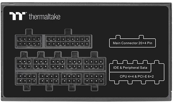 Блок питания Thermaltake ATX 750W Toughpower PF1 80+ platinum (24+4+4pin) APFC 140mm fan 9xSATA Cab Manag RTL — фото 3