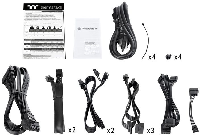 Блок питания Thermaltake ATX 750W Toughpower PF1 80+ platinum (24+4+4pin) APFC 140mm fan 9xSATA Cab Manag RTL — фото 5