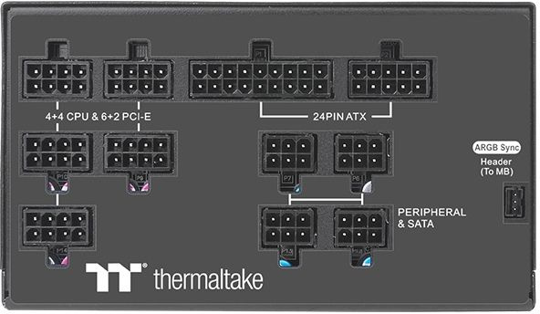 Блок питания Thermaltake ATX 850W Toughpower PF1 ARGB 80+ platinum 24+2x(4+4) pin APFC 140mm fan color LED 12xSATA Cab Manag RTL — фото 5
