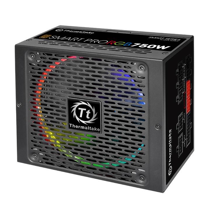 Блок питания Thermaltake ATX 750W SMART PRO RGB 80+ bronze (24+4+4pin) APFC 140mm fan color LED 9xSATA Cab Manag RTL — фото 5