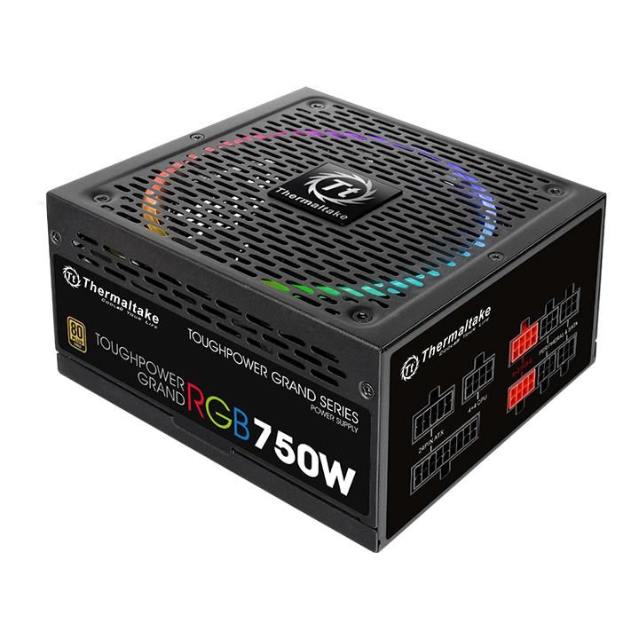 Блок питания Thermaltake ATX 750W Toughpower Grand RGB 80+ gold (24+4+4pin) APFC 140mm fan color LED 9xSATA Cab Manag RTL — фото 5