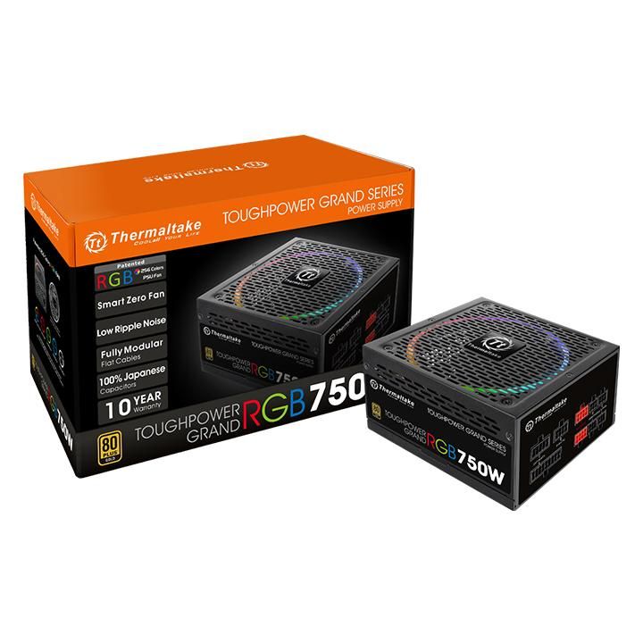 Блок питания Thermaltake ATX 750W Toughpower Grand RGB 80+ gold (24+4+4pin) APFC 140mm fan color LED 9xSATA Cab Manag RTL — фото 2