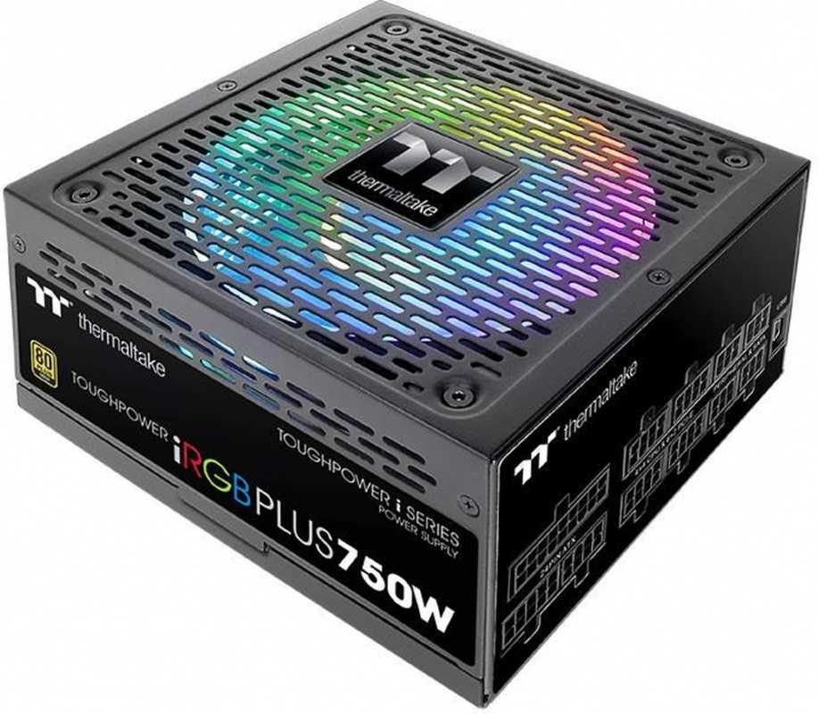 Блок питания Thermaltake ATX 750W Toughpower iRGB Plus 80+ gold (24+4+4pin) APFC 140mm fan color LED 9xSATA Cab Manag RTL — фото 4
