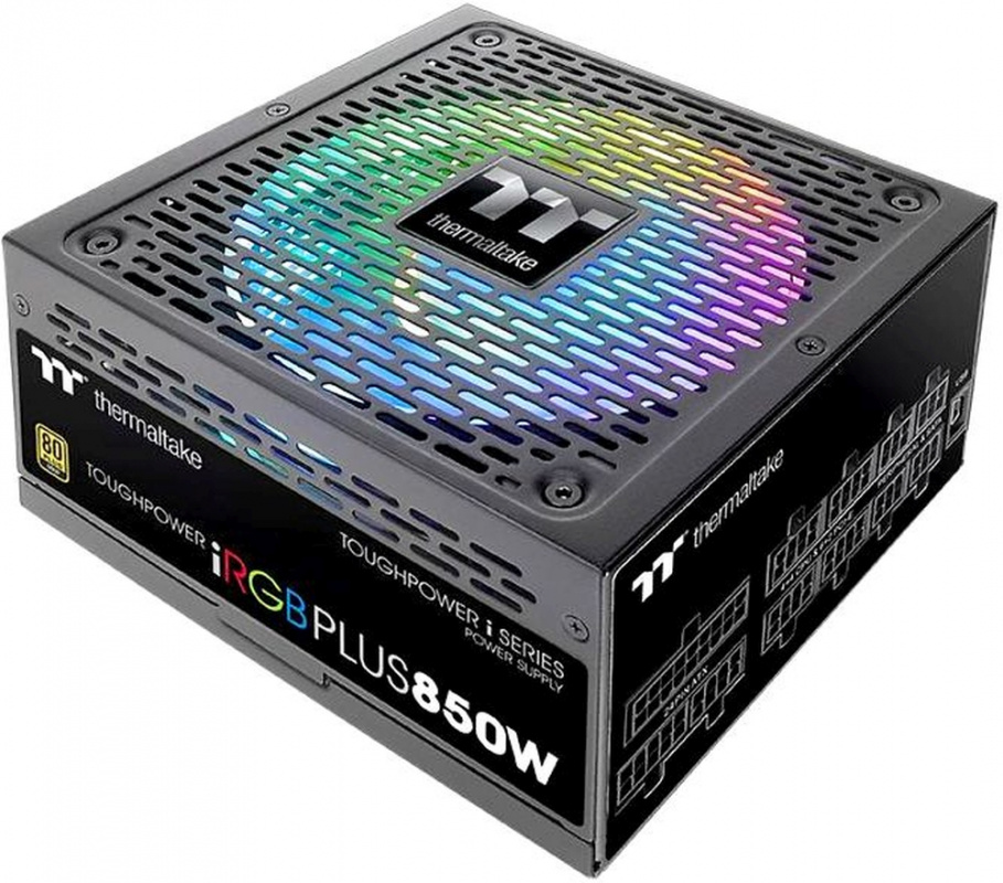 Блок питания Thermaltake ATX 850W Toughpower iRGB Plus 80+ gold (24+4+4pin) APFC 140mm fan color LED 12xSATA Cab Manag RTL — фото 4