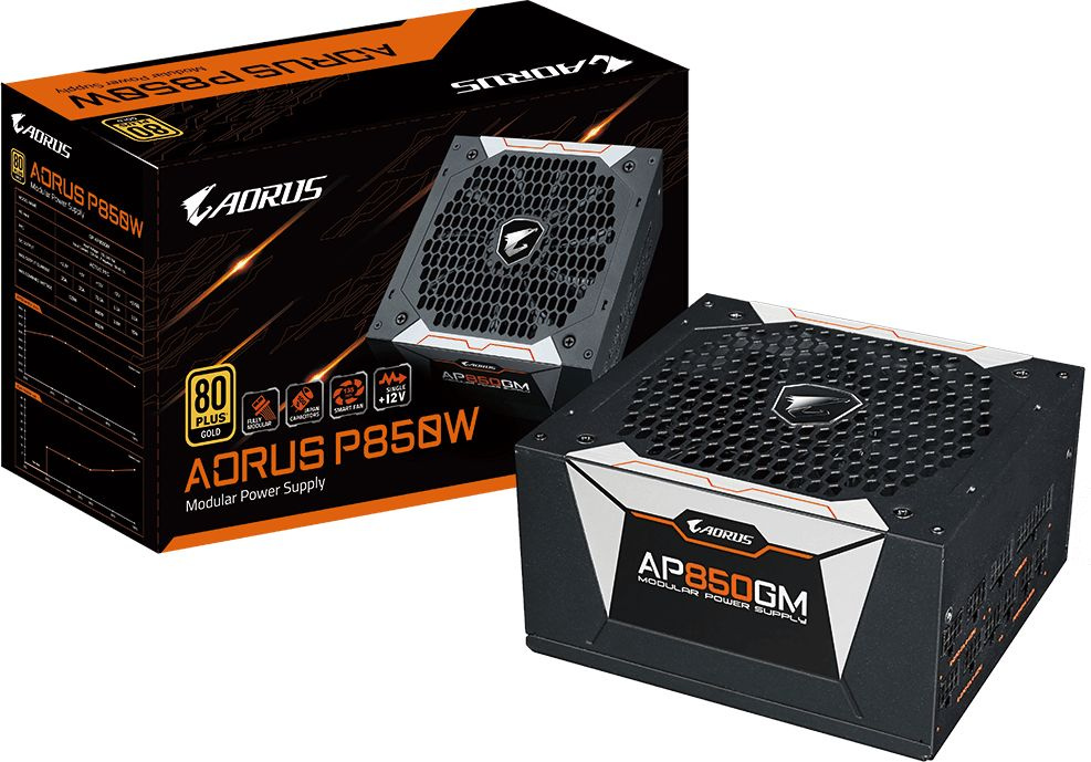 Блок питания Gigabyte ATX 850W AORUS GP-AP850GM 80+ gold 24+2x(4+4) pin APFC 135mm fan 6xSATA Cab Manag RTL — фото 8