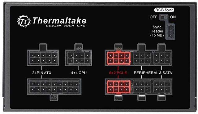 Блок питания Thermaltake ATX 750W Toughpower Grand RGB Sync 80+ gold (24+4+4pin) APFC 140mm fan color LED 9xSATA Cab Manag RTL — фото 3