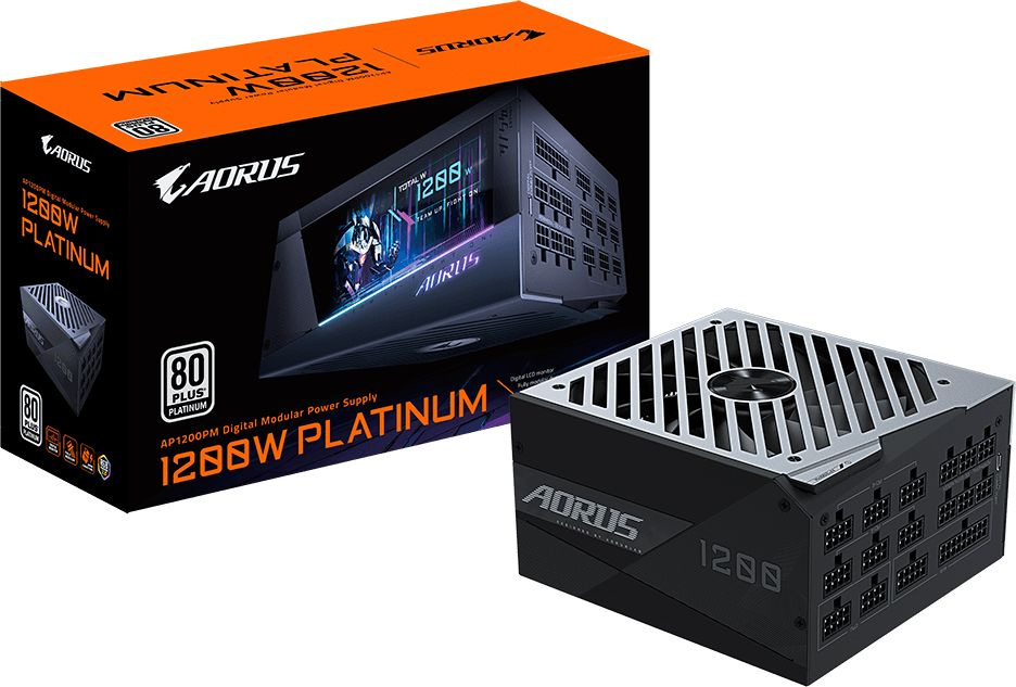 Блок питания Gigabyte ATX 1200W GP-AP1200PM 80+ platinum 24+2x(4+4) pin APFC 140mm fan 16xSATA Cab Manag RTL — фото 6