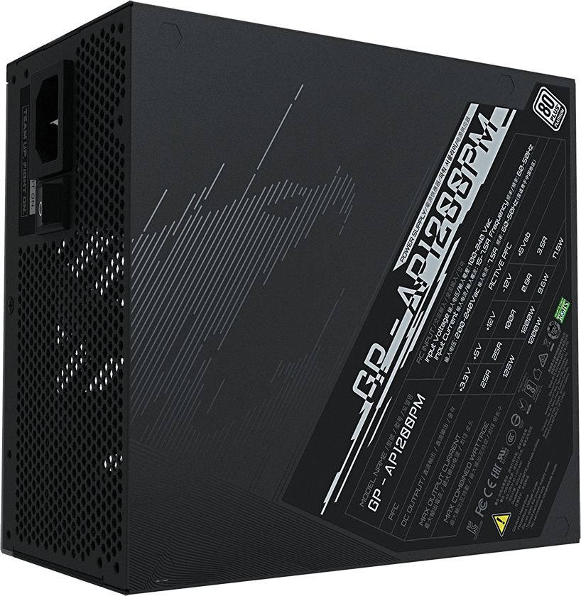 Блок питания Gigabyte ATX 1200W GP-AP1200PM 80+ platinum 24+2x(4+4) pin APFC 140mm fan 16xSATA Cab Manag RTL — фото 3