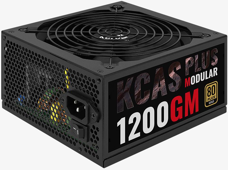 Блок питания Aerocool ATX 1200W KCAS PLUS 1200GM V2 (24+8+4+4pin) APFC 140mm fan 10xSATA Cab Manag RTL