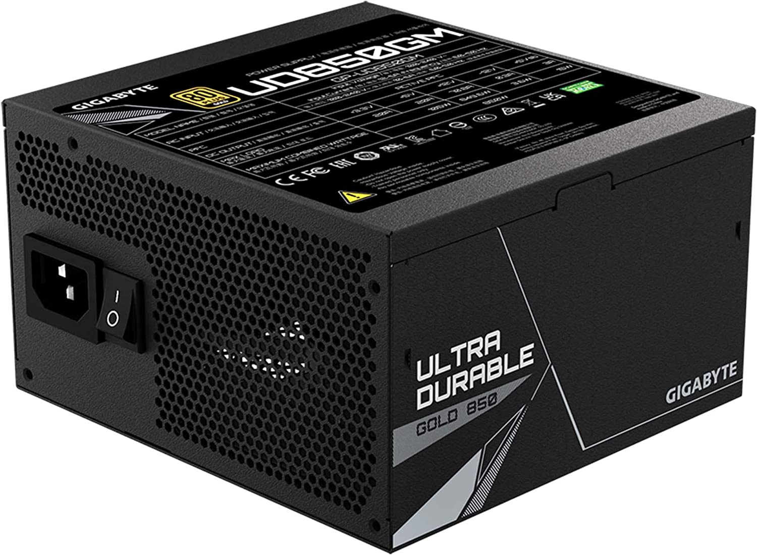 Блок питания Gigabyte ATX 850W GP-UD850GM 80+ gold 24+2x(4+4) pin APFC 120mm fan 8xSATA Cab Manag RTL — фото 4