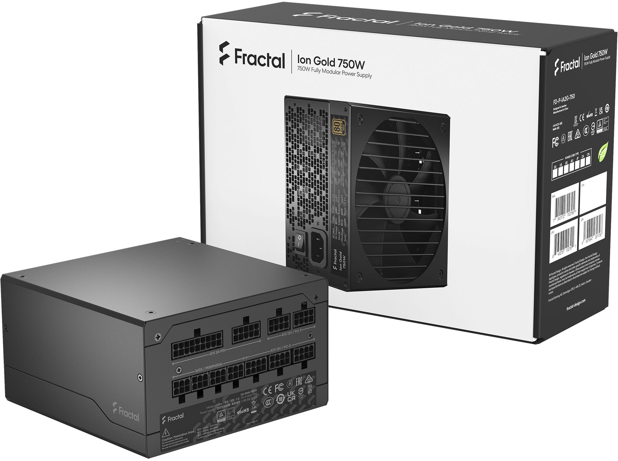 Блок питания Fractal Design ATX 750W ION 750 80+ gold (24+4+4pin) APFC 140mm fan 8xSATA Cab Manag RTL — фото 9