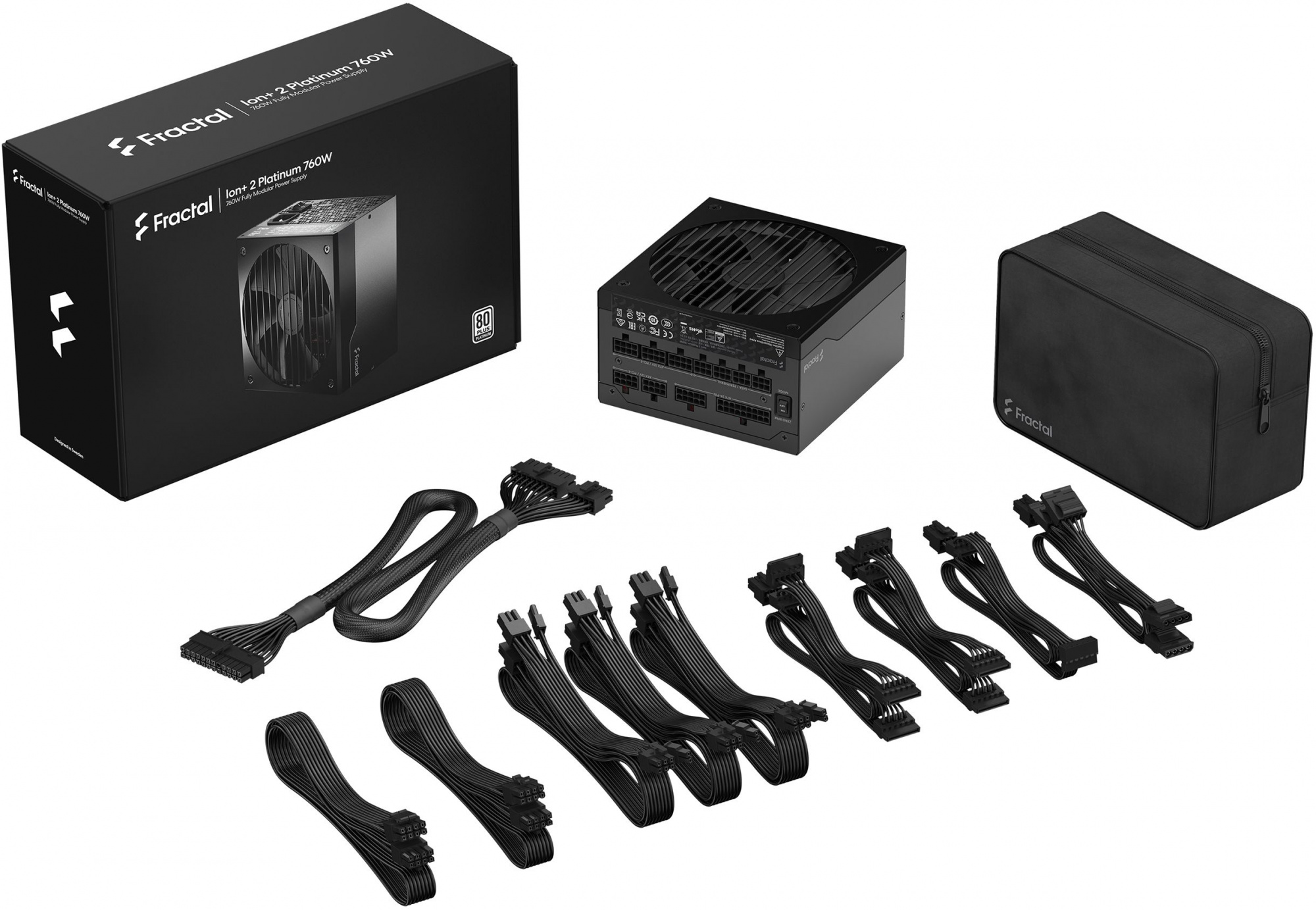 Блок питания Fractal Design ATX 750W ION+2 760 80+ platinum (24+4+4pin) APFC 140mm fan 10xSATA Cab Manag RTL — фото 8