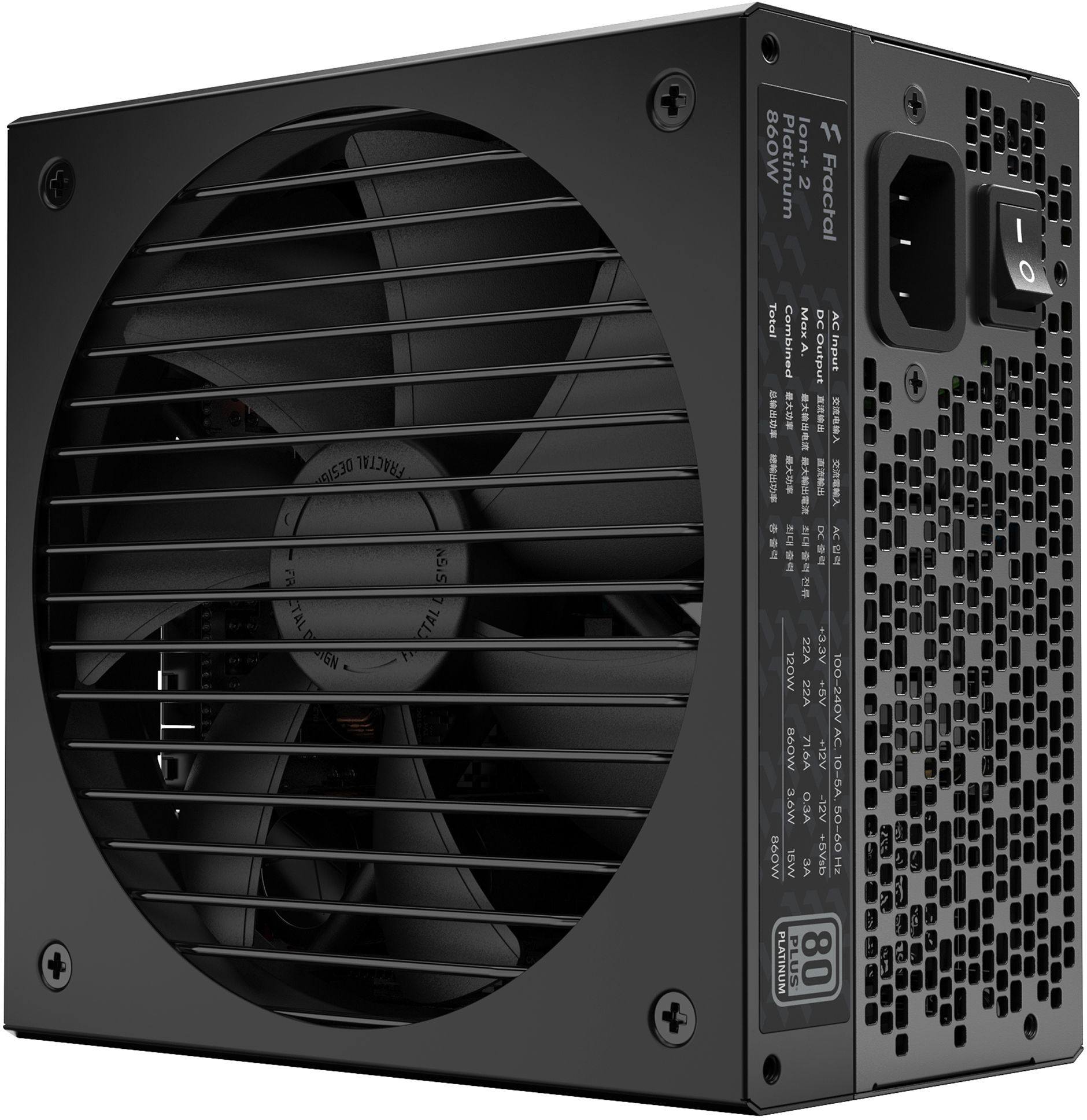 Блок питания Fractal Design ATX 850W ION+2 860 80+ platinum (24+4+4pin) APFC 140mm fan 10xSATA Cab Manag RTL
