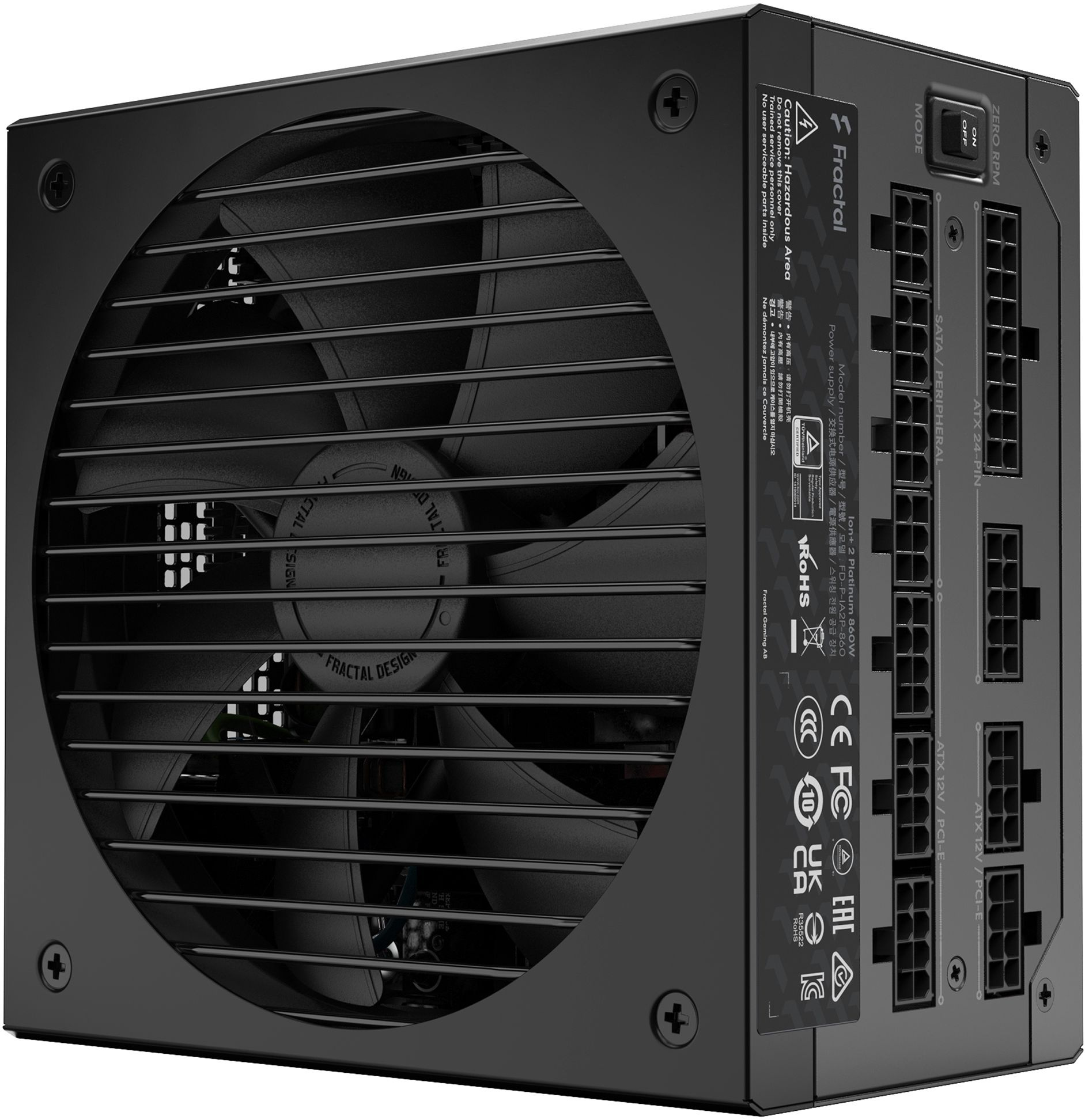 Блок питания Fractal Design ATX 850W ION+2 860 80+ platinum (24+4+4pin) APFC 140mm fan 10xSATA Cab Manag RTL — фото 2
