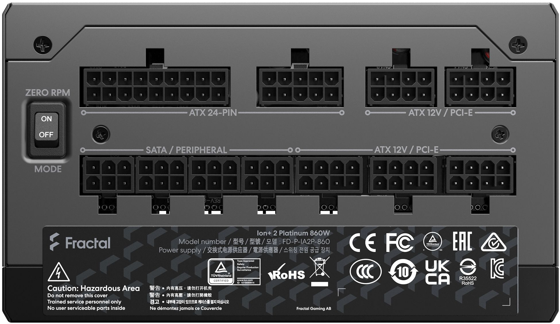 Блок питания Fractal Design ATX 850W ION+2 860 80+ platinum (24+4+4pin) APFC 140mm fan 10xSATA Cab Manag RTL — фото 7