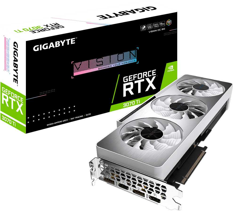 Видеокарта Gigabyte PCI-E 4.0 GV-N307TVISION OC-8GD NVIDIA GeForce RTX 3070TI 8192Mb 256 GDDR6X 1830/19000 HDMIx2 DPx2 HDCP Ret — фото 8