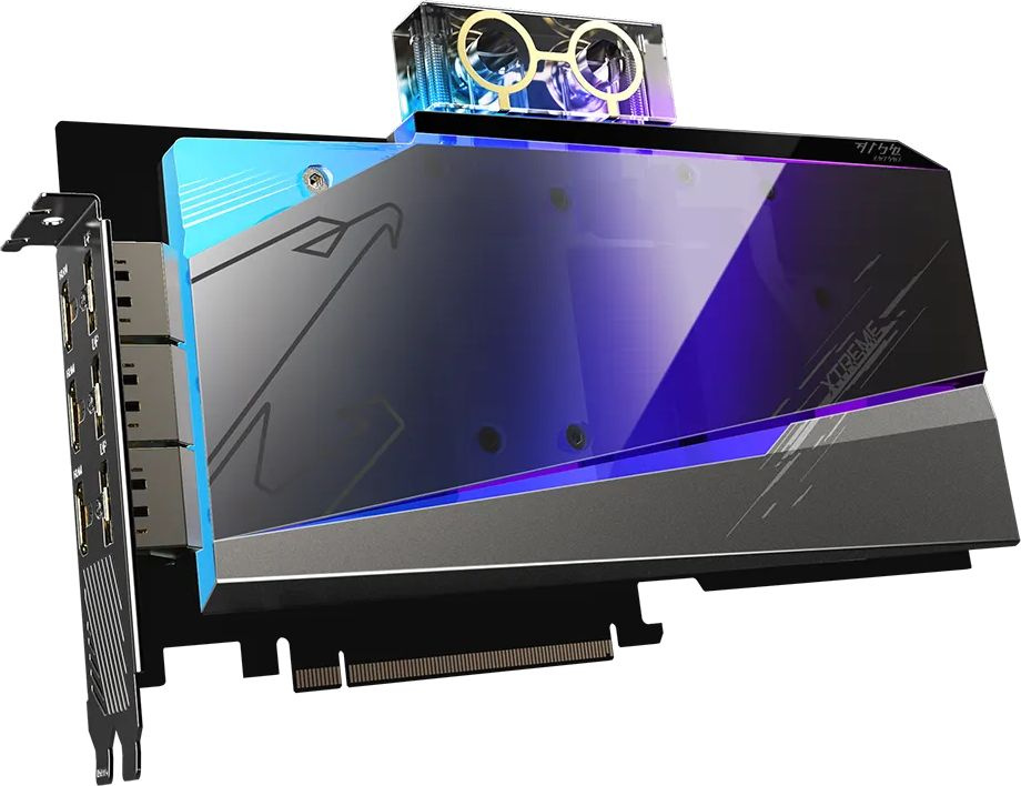 Видеокарта Gigabyte PCI-E 4.0 GV-N3080AORUSX WB-12GD NVIDIA GeForce RTX 3080 12288Mb 384 GDDR6X 1830/19000 HDMIx3 DPx3 HDCP Ret — фото 2