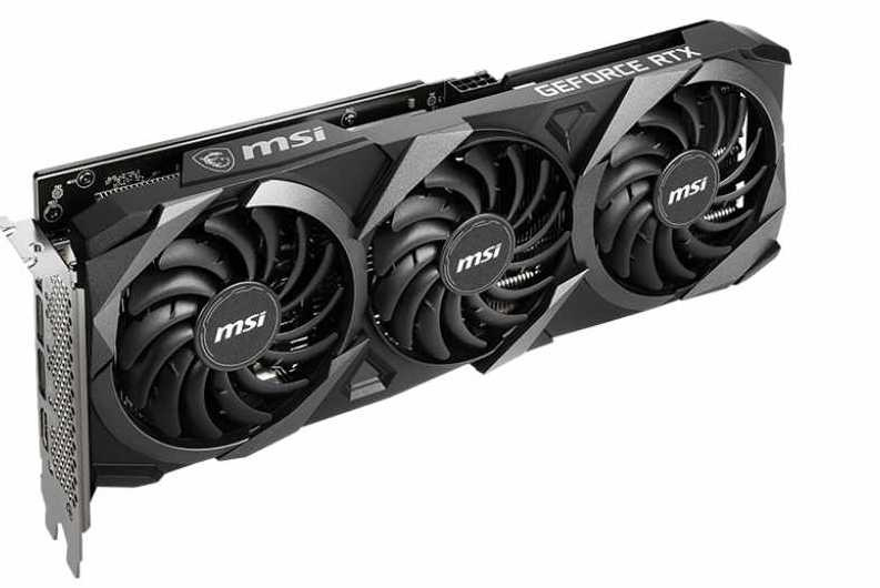 Видеокарта MSI PCI-E 4.0 RTX 3060 Ti VENTUS 3X 8G OC LHR NVIDIA GeForce RTX 3060Ti 8192Mb 256 GDDR6 1695/14000 HDMIx1 DPx3 HDCP Ret — фото 3