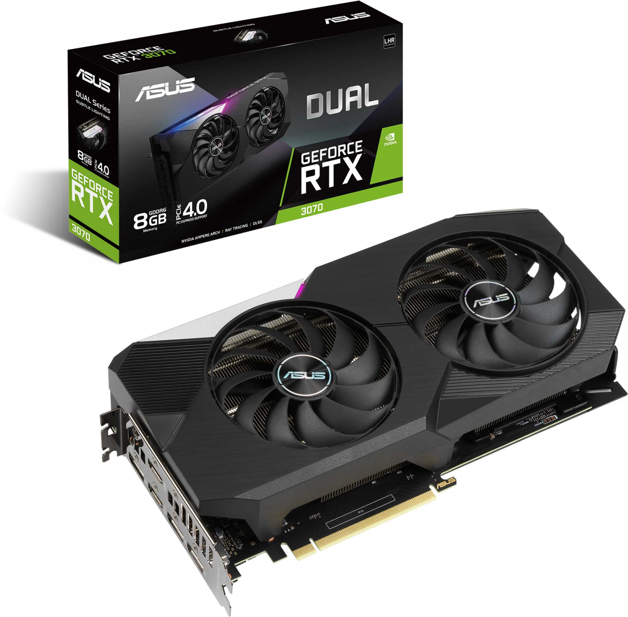 Видеокарта Asus PCI-E 4.0 DUAL-RTX3070-8G-V2 NVIDIA GeForce RTX 3070 8192Mb 256 GDDR6 1725/14000 HDMIx2 DPx3 HDCP Ret — фото 8