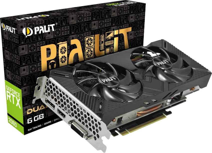 Видеокарта Palit PCI-E PA-RTX2060 DUAL 6G no LED NVIDIA GeForce RTX 2060 6144Mb 192 GDDR6 1365/14000 DVIx1 HDMIx1 DPx1 HDCP Ret — фото 3
