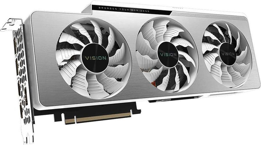 Видеокарта Gigabyte PCI-E 4.0 GV-N3080VISION OC-10GD 2.0 LHR NVIDIA GeForce RTX 3080 10240Mb 320 GDDR6X 1800/19000 HDMIx2 DPx3 HDCP Ret — фото 4