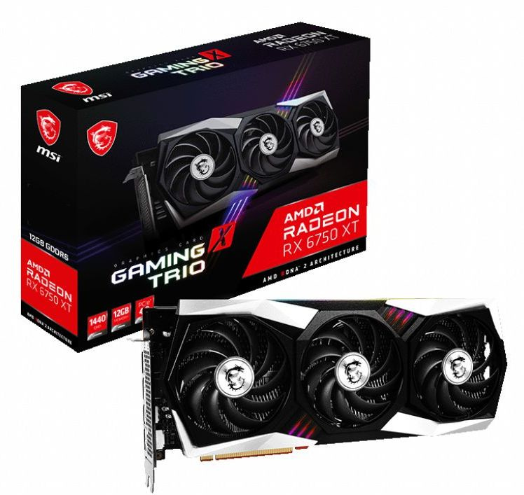 Видеокарта MSI PCI-E 4.0 RX 6750 XT GAMING X TRIO 12G AMD Radeon RX 6750XT 12288Mb 192 GDDR6 2554/18000 HDMIx1 DPx3 HDCP Ret — фото 6