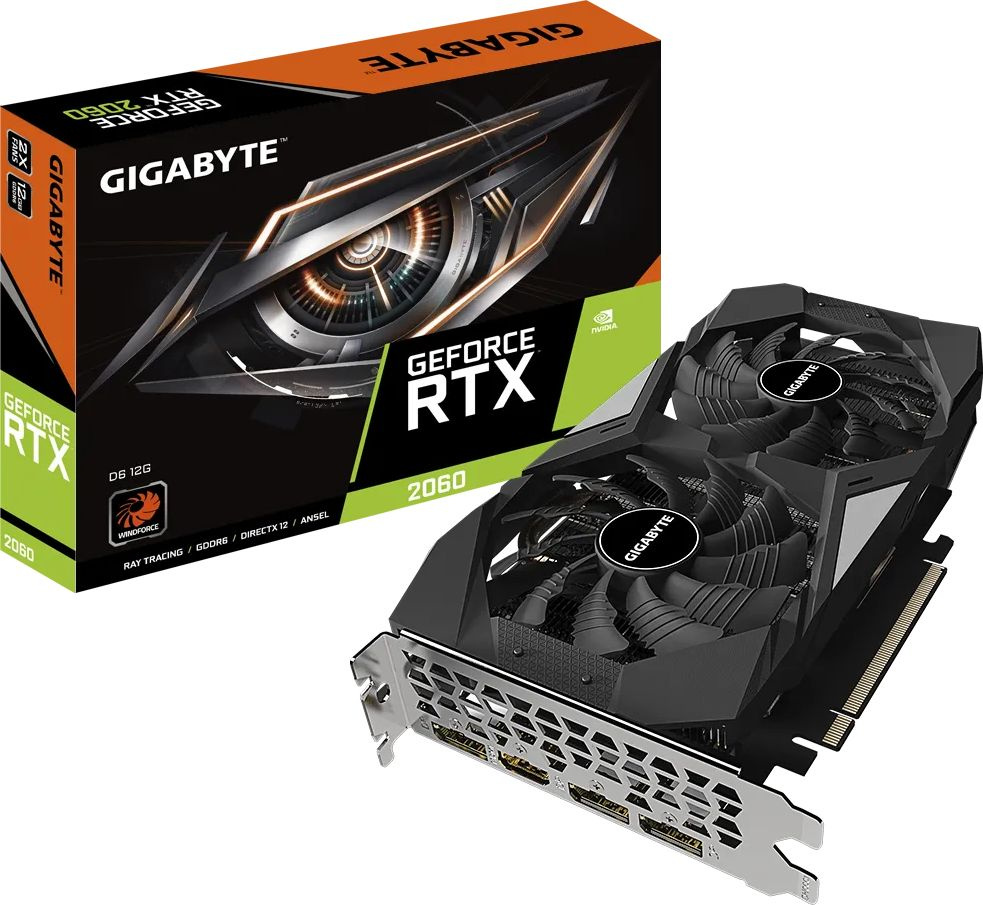 Видеокарта Gigabyte PCI-E GV-N2060D6-12GD NVIDIA GeForce RTX 2060 12288Mb 192 GDDR6 1650/14000 HDMIx1 DPx3 HDCP Ret — фото 5