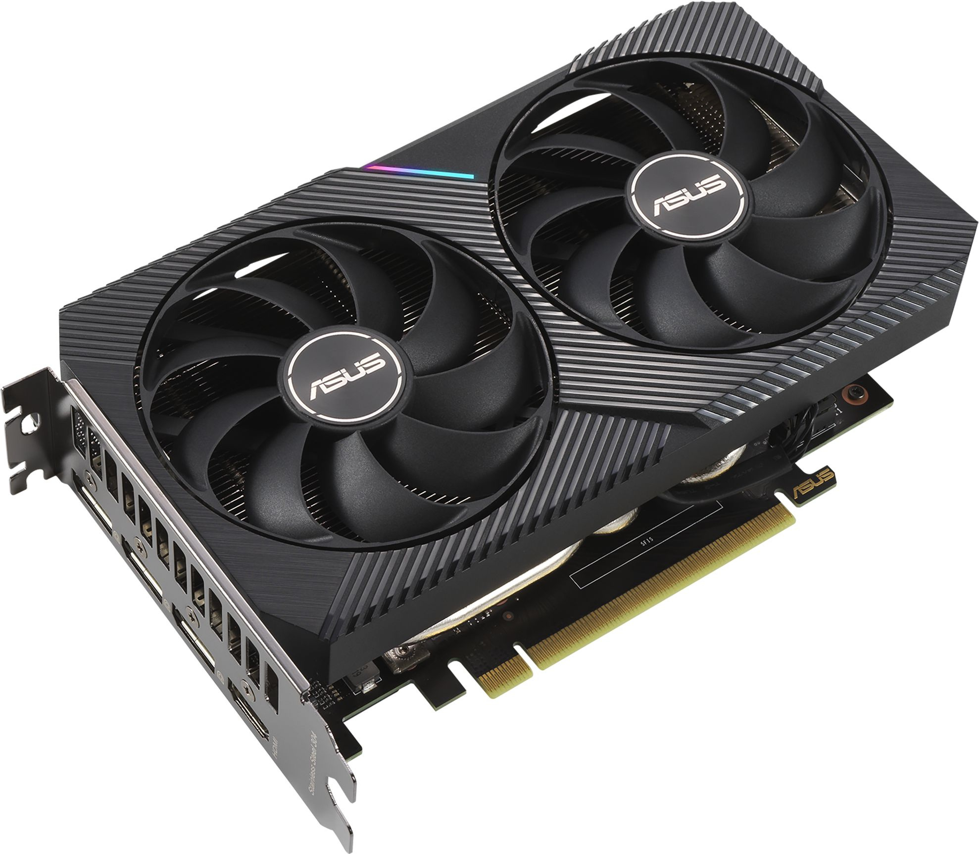 Видеокарта Asus PCI-E 4.0 DUAL-RTX3060TI-8G-MINI-V2 NVIDIA GeForce RTX 3060Ti 8192Mb 256 GDDR6 1665/14000 HDMIx1 DPx3 HDCP Ret — фото 3